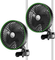 Black 2-Pack Smart WiFi Clip-On Fans – 6" Oscillating EC Motor Quiet Cooling