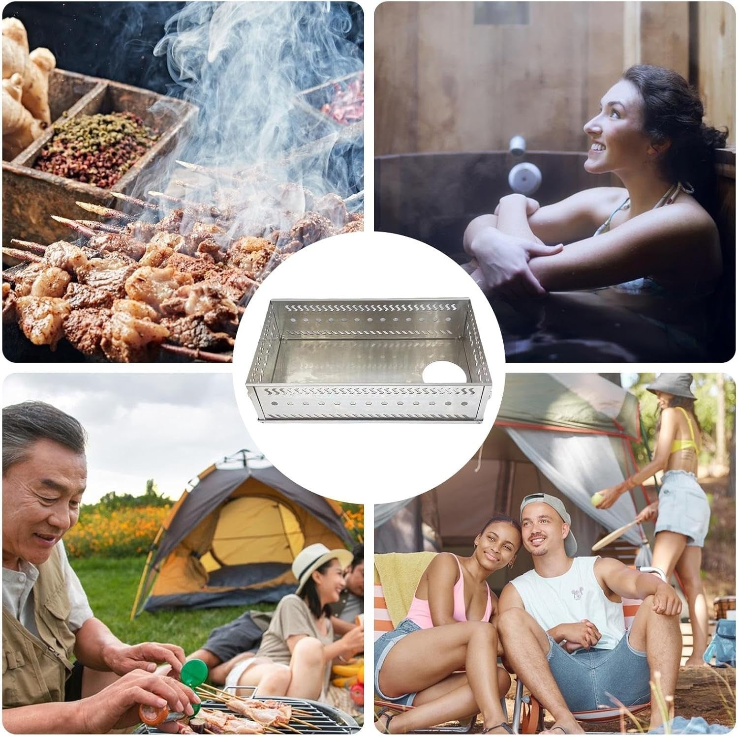 Foldable Sauna Stove Stone Basket – Stainless Steel Firebox for 20kg Rocks