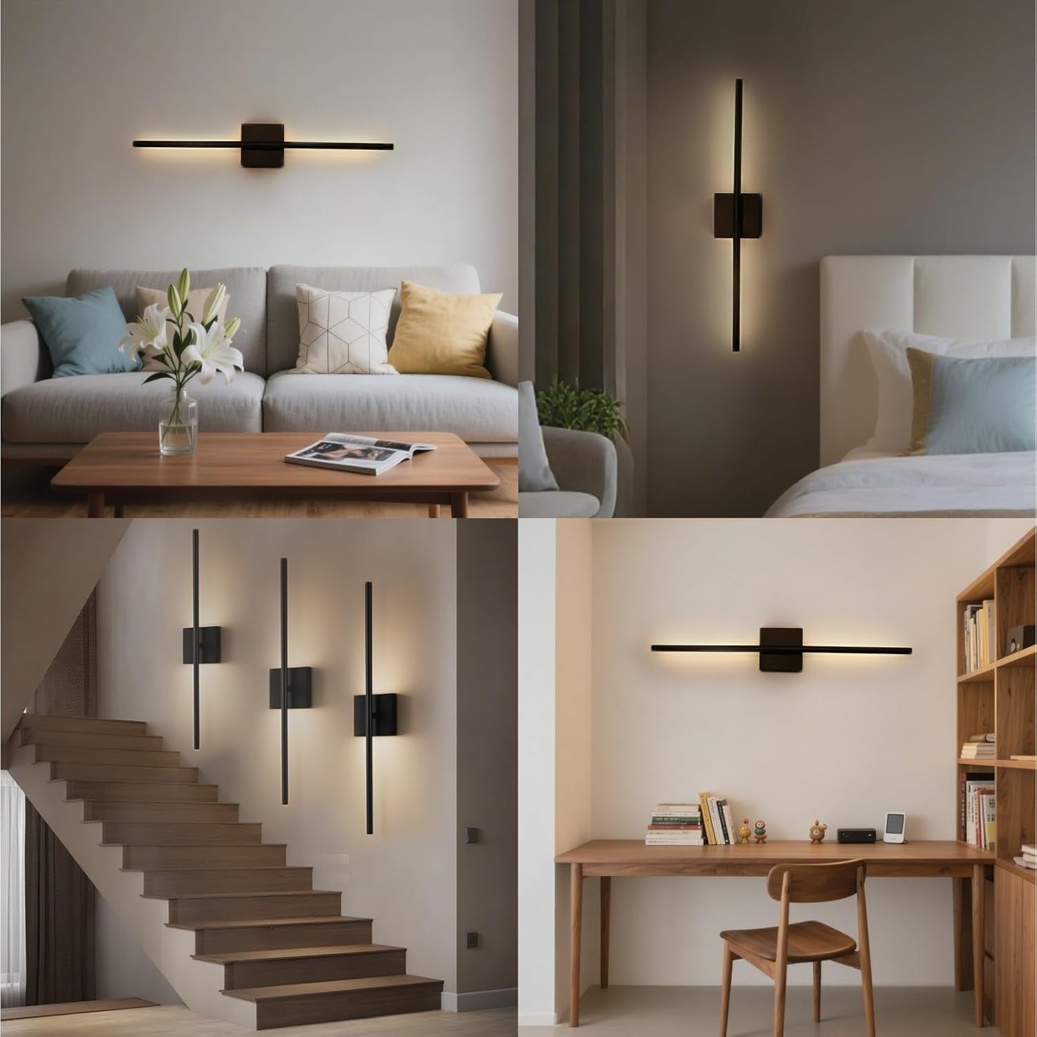 Battery Operated Wall Lights Indoor Dimmable Touch Wireless Sconces 2 Pack