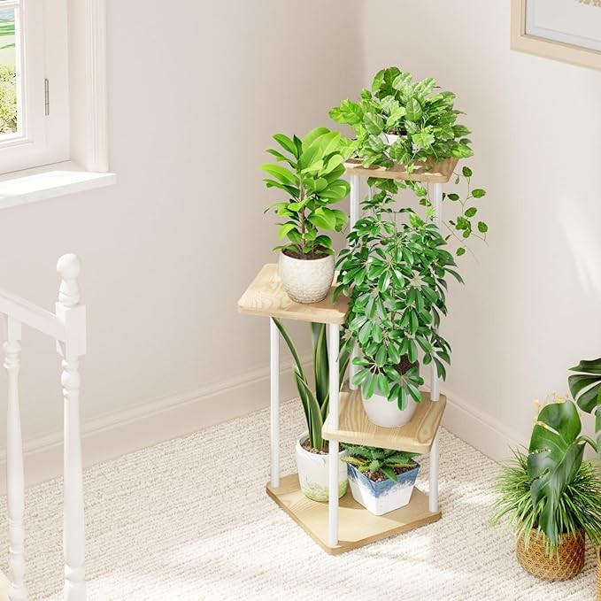 4 Tier Metal Plant Stand Indoor Outdoor Flower Shelf for Patio Balcony