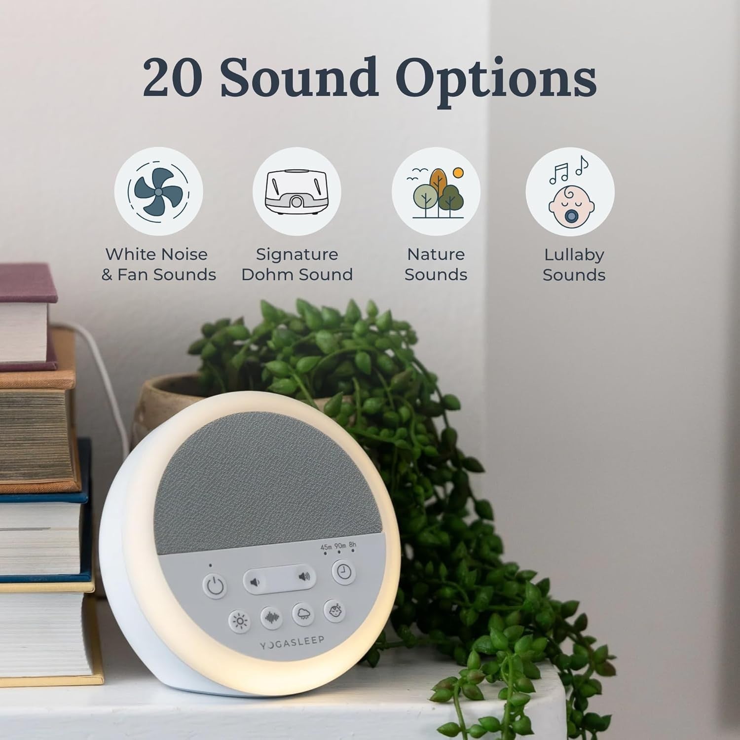 White Noise Machine with 20 Sounds, Sleep Timer & Night Light for Babies & Adult