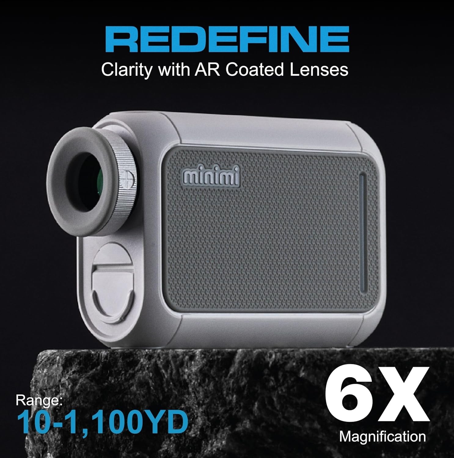 Mini Golf Laser Rangefinder 1200 Yards Slope Mode 6X Zoom Rechargeable