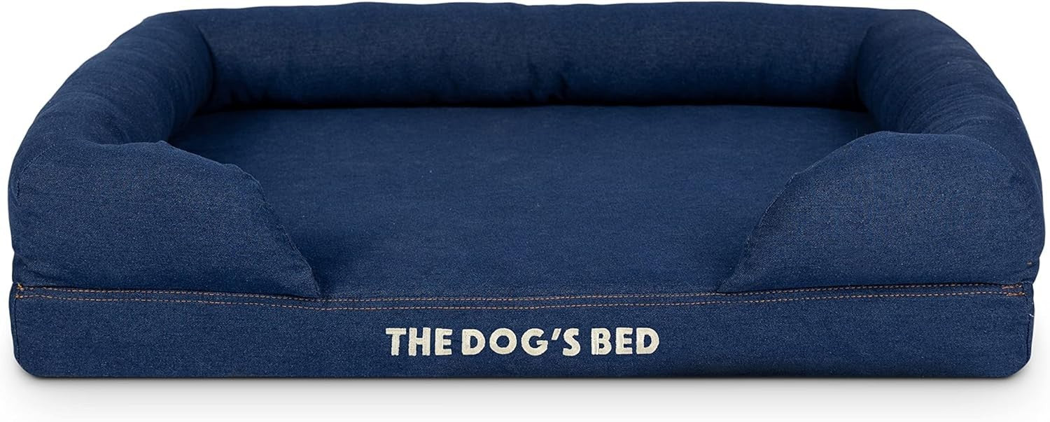 Large Orthopedic Dog Bed Memory Foam Washable 91x70cm Denim