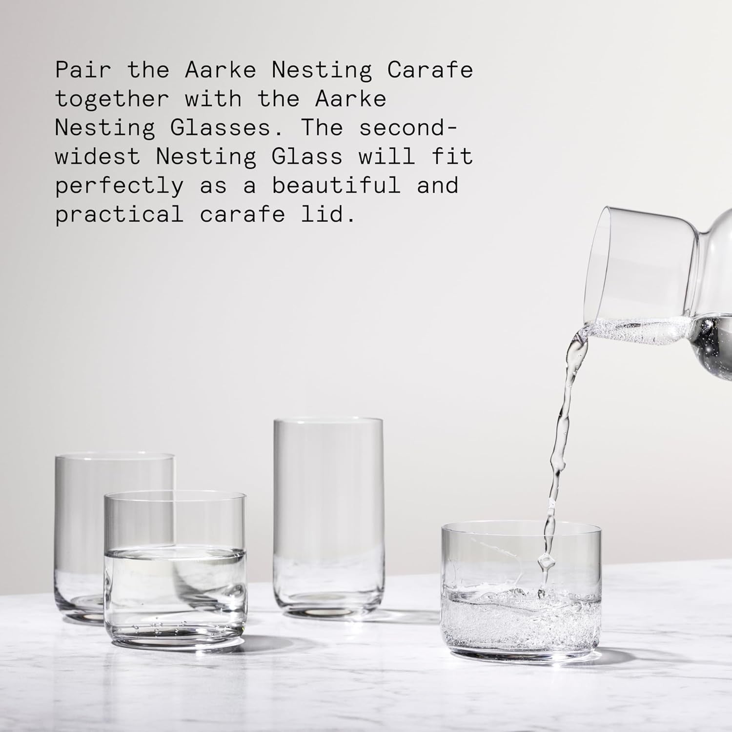 Crystal Glass Carafe 1.1L with Stainless Steel Bar Spoon | Modern Drink Serving