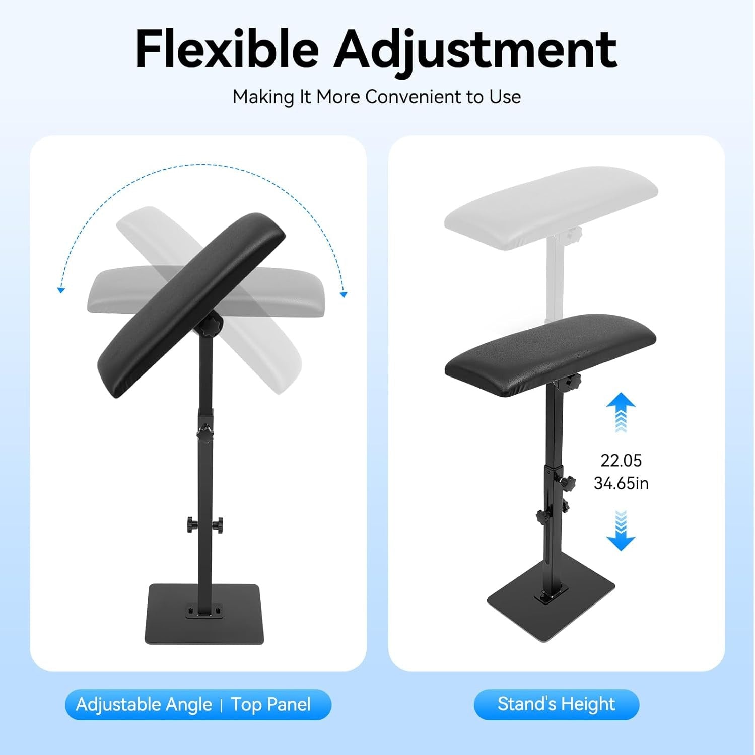 Tattoo Arm Rest Adjustable Height Portable Stand Padded Support for Studio