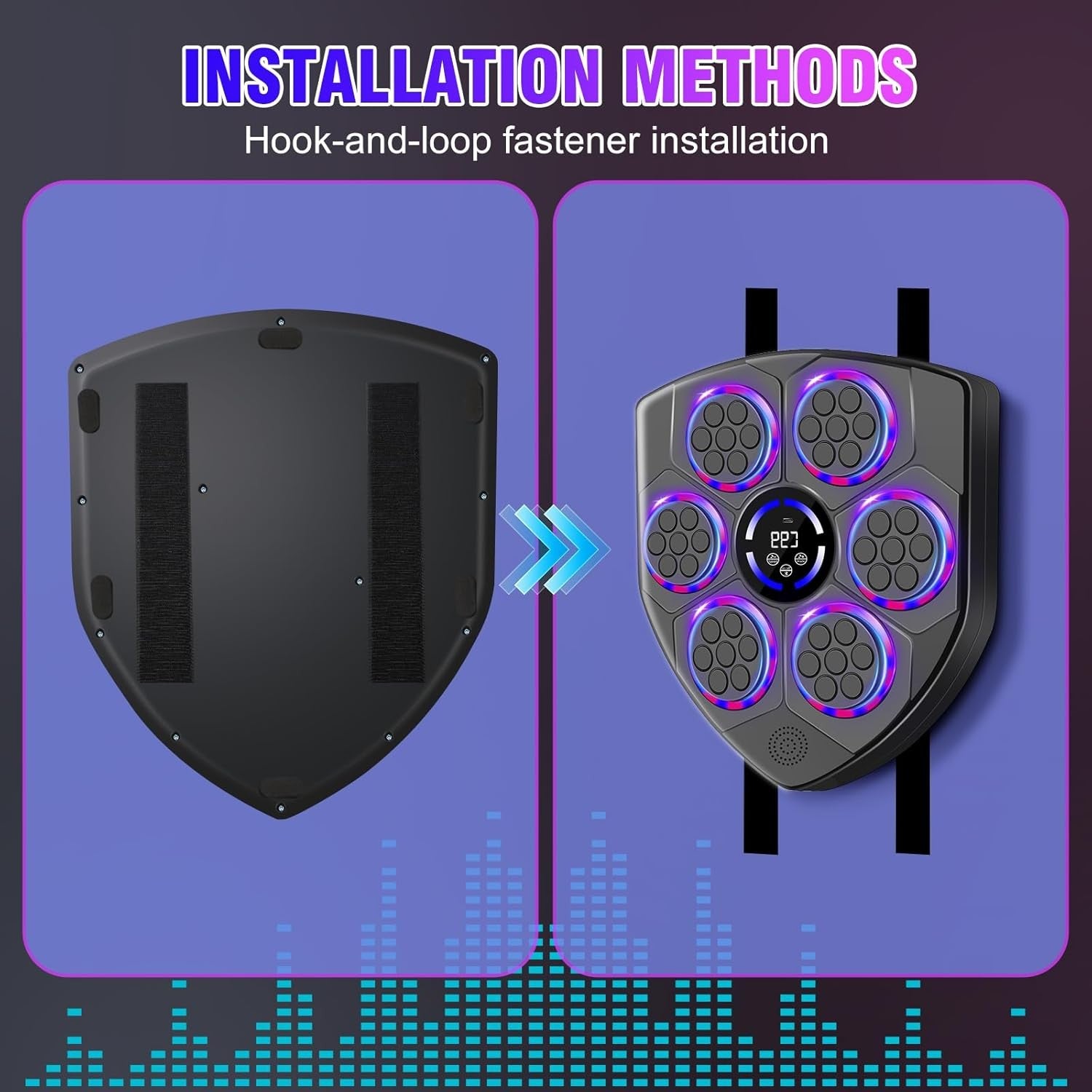 Music Boxing Machine Bluetooth LED Wall Mount Punch Home Gym
