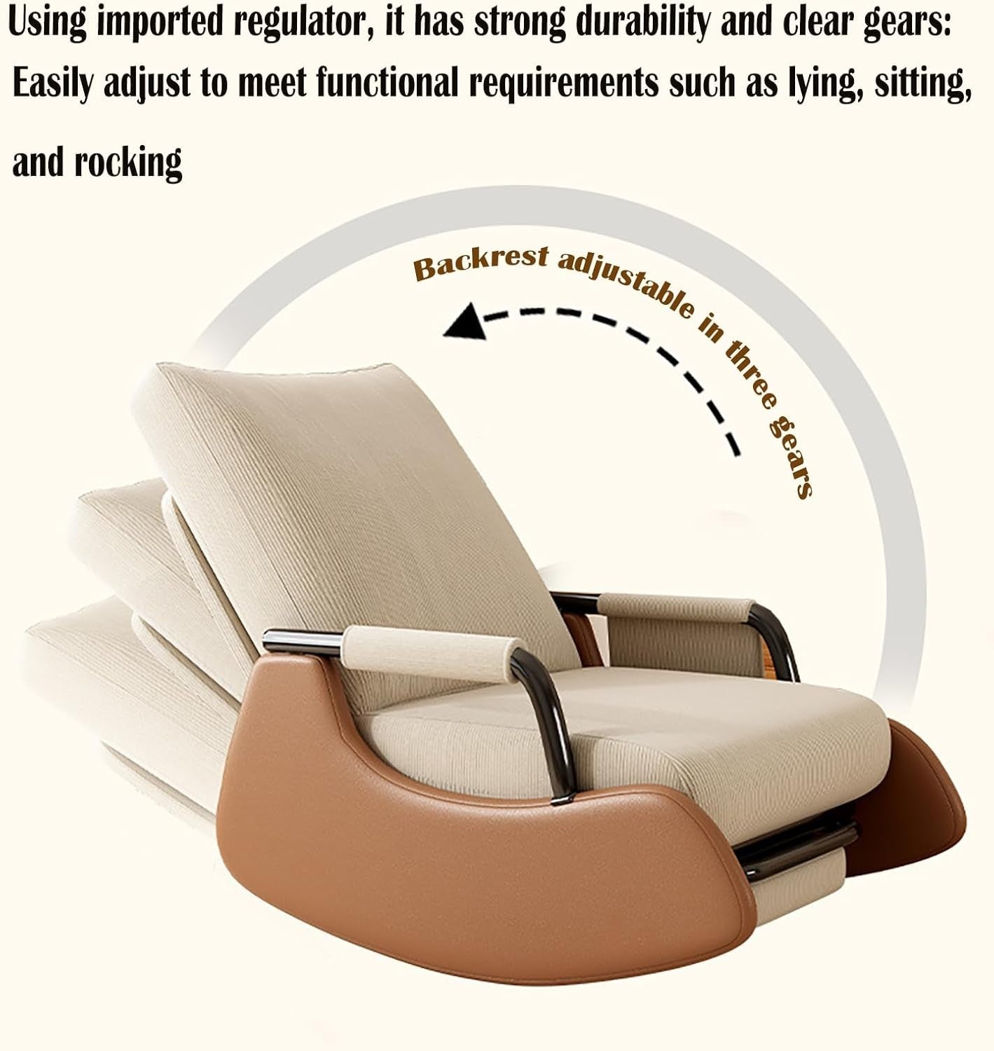 Luxury Nursing Rocking Chair Recliner Glider w/ Footstool & Side Pocket