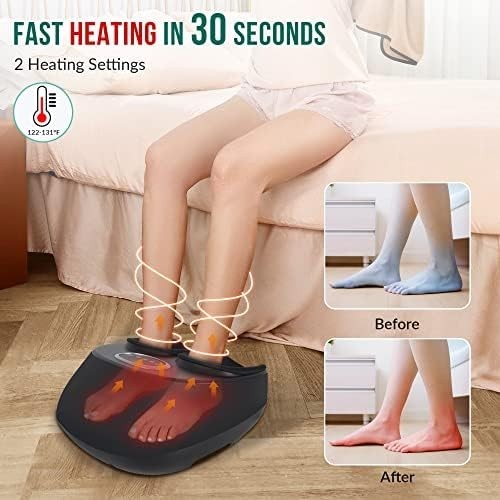 Shiatsu Foot Massager with Heat, Compression & Vibration, Deep Kneading