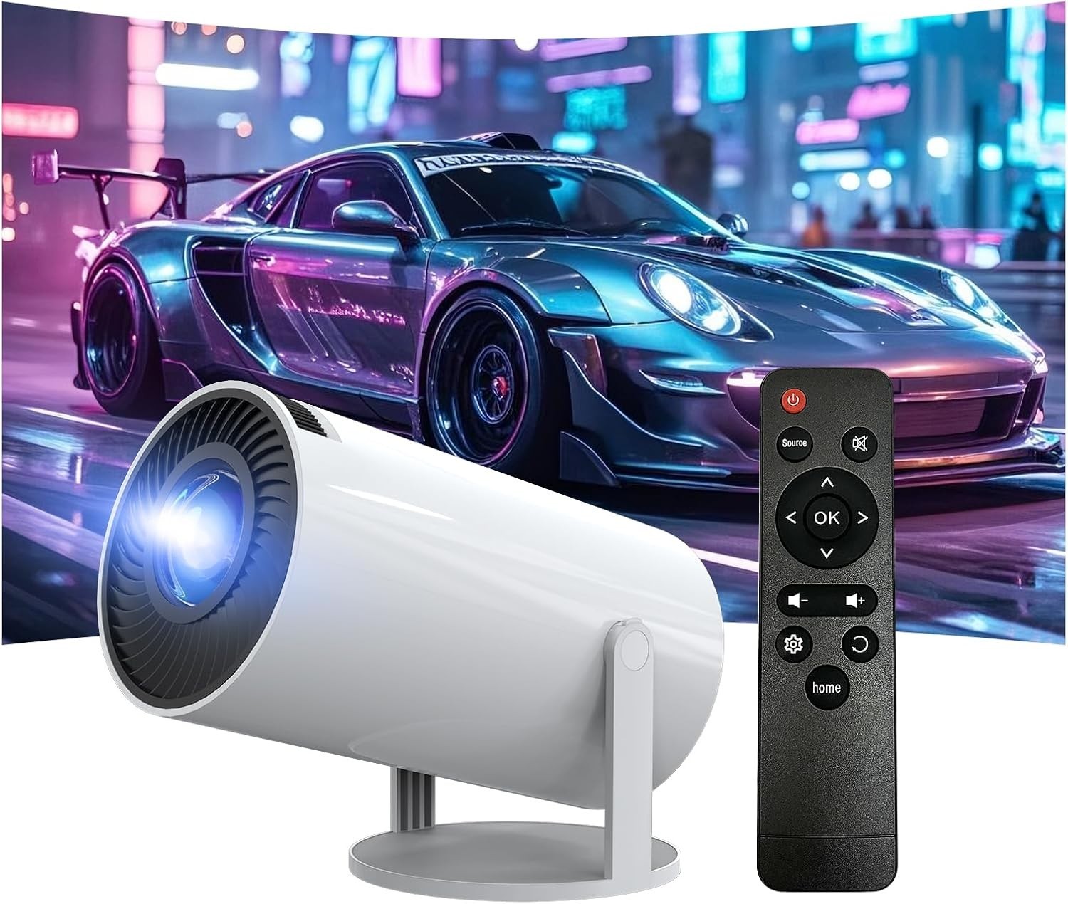Smart Android 13 Mini Projector 4K Support WiFi 6 Bluetooth 1080P