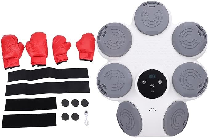 Smart Boxing Machine Wall Mount LED Reaction Trainer Adjustable Speed Home Gym