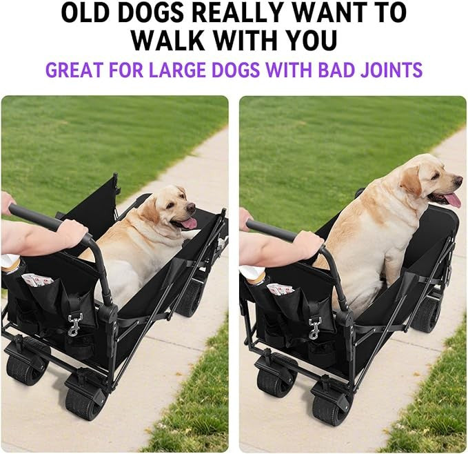 All Terrain Dog Stroller for Large Dogs Heavy Duty Folding Pet Pushchair