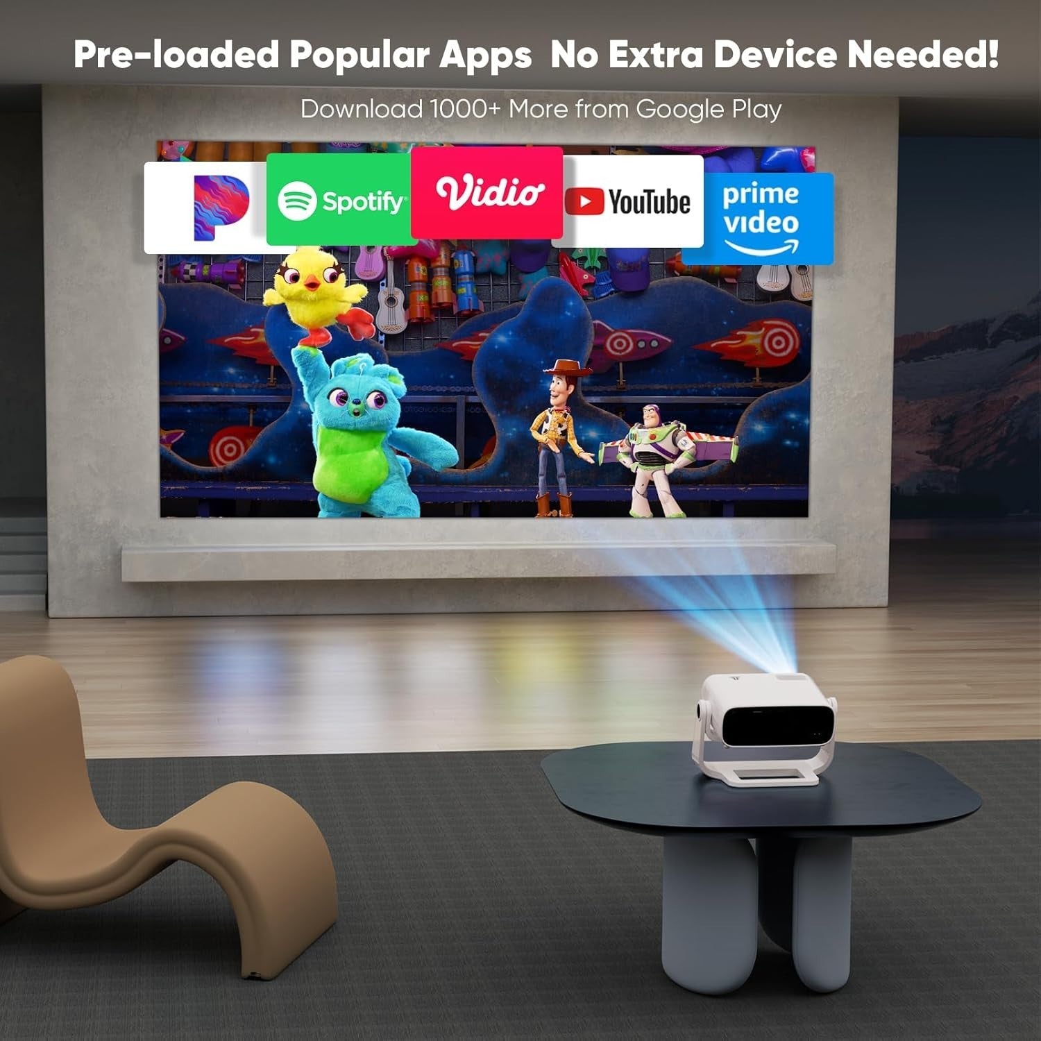 Android 11 Smart Projector 1080P WiFi 6 Bluetooth 28000 Lumens