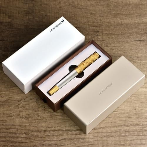 Fine Nib Fountain Pen White Gold Dragon Metal Luxury Gift