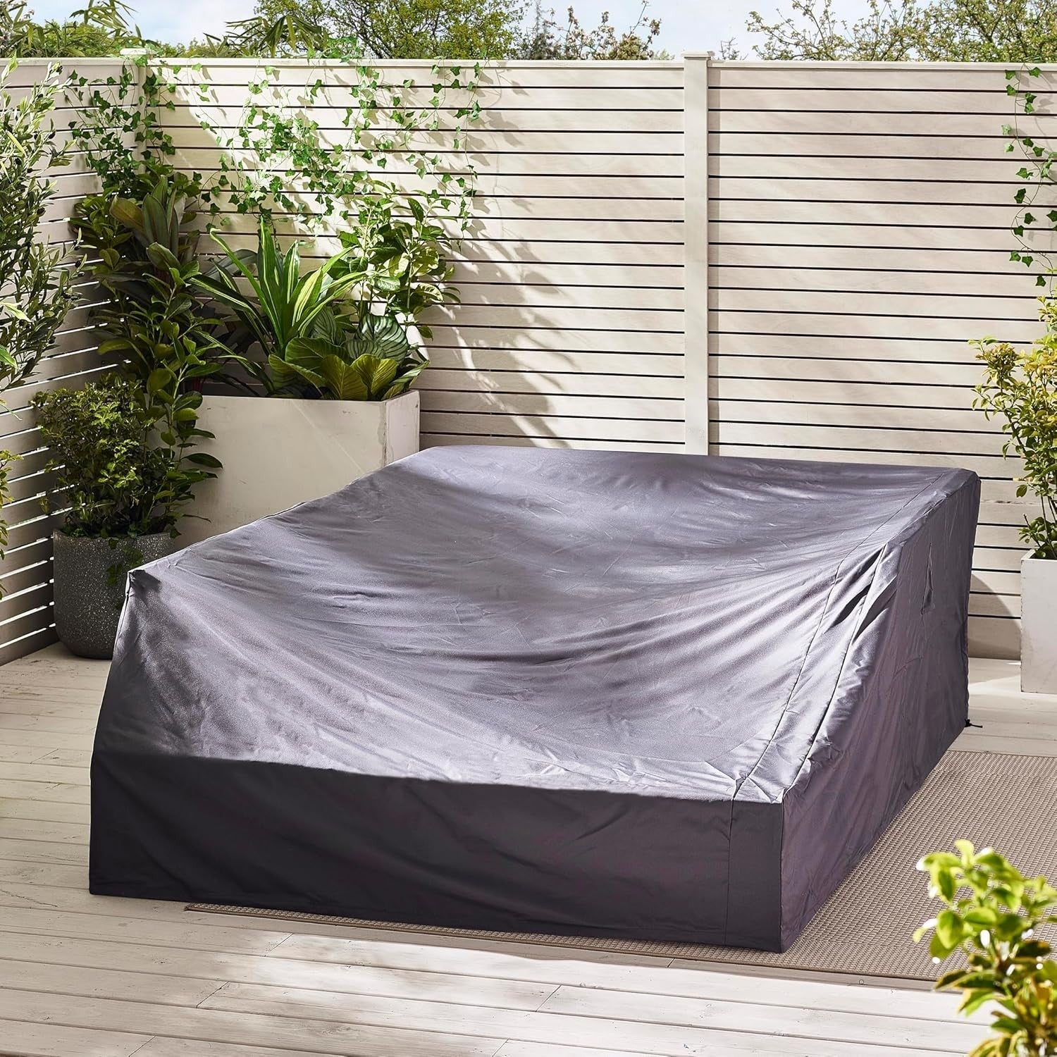 6-Seater Outdoor Corner Sofa Set Grey Metal Rattan Garden Lounge
