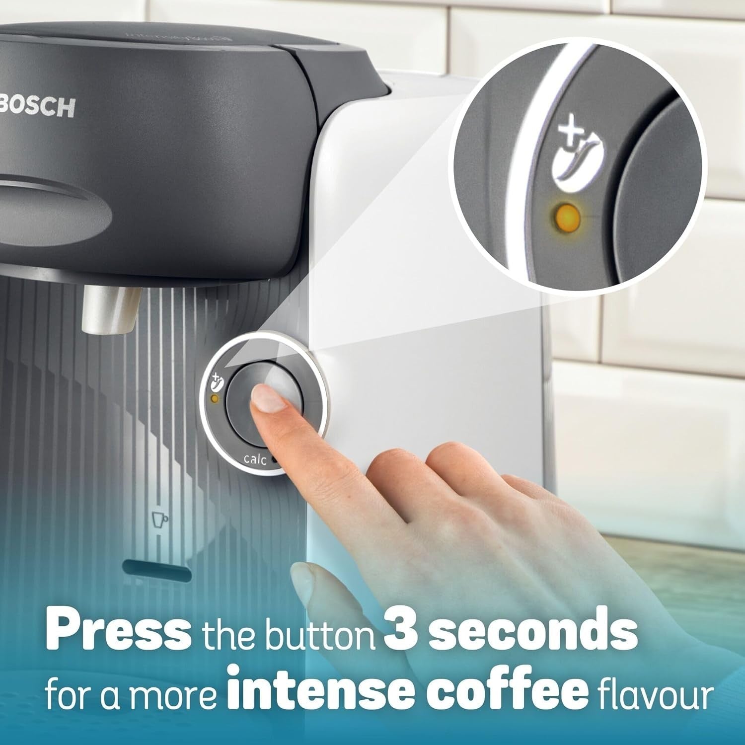 Pod Coffee Machine with Intensity Boost | One-Touch Brewing | Compact 0.7L White