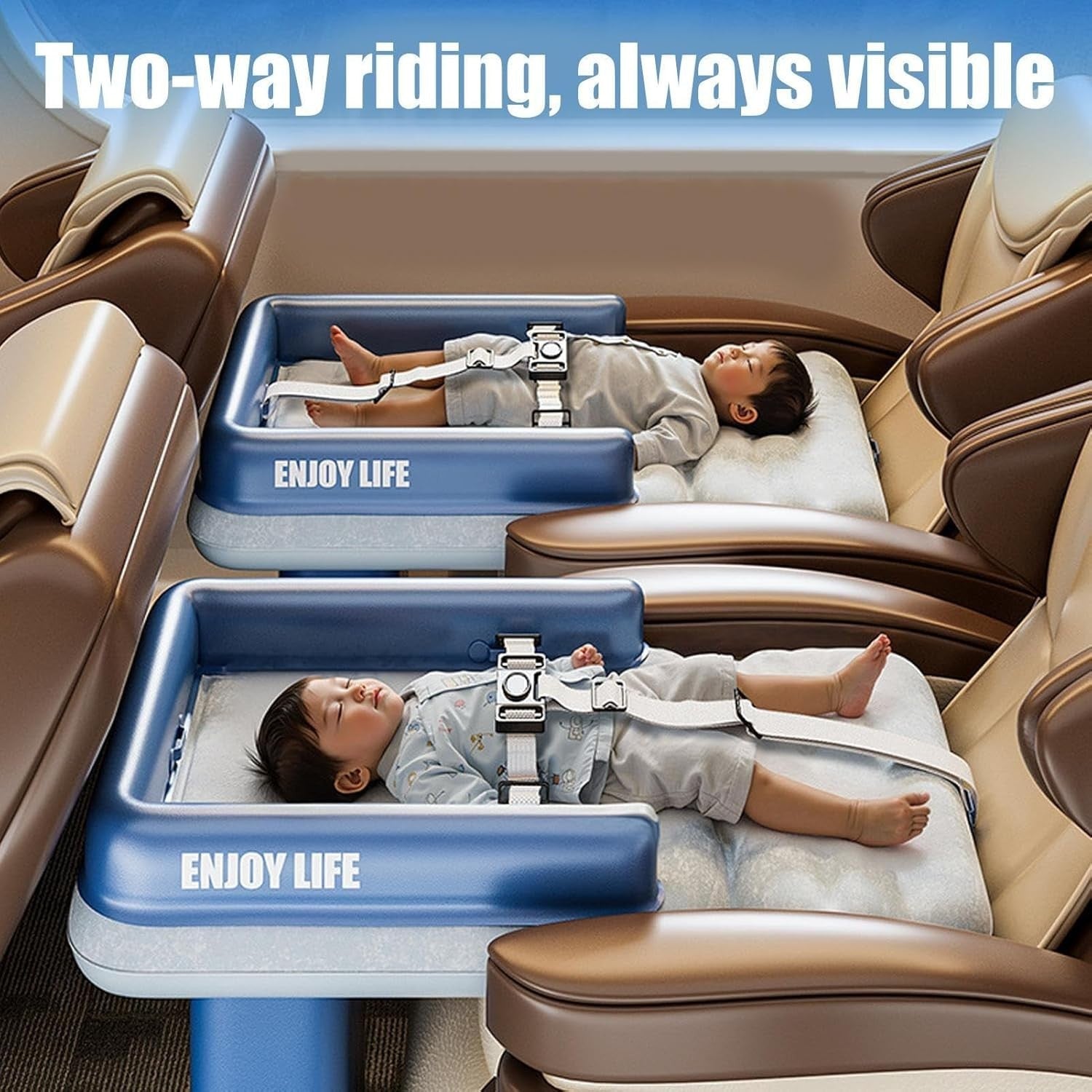 Inflatable Toddler Airplane Bed for Travel Camping Flight – Foldable Portable So