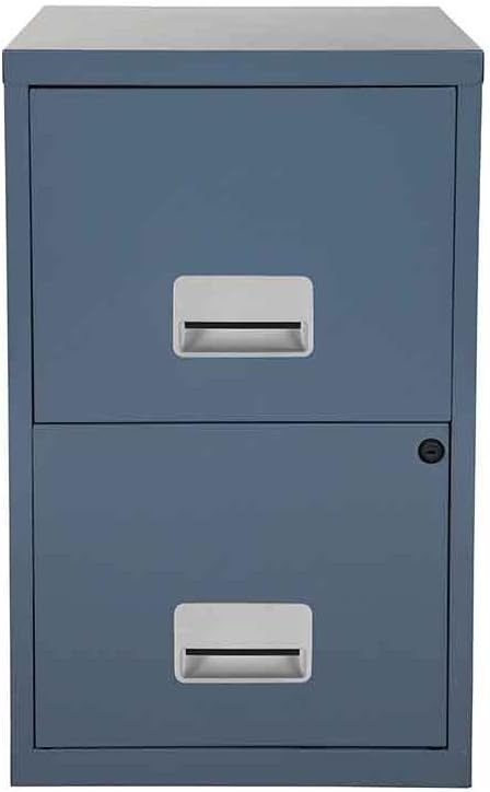 2 Drawer Metal Filing Cabinet Lockable A4 Letter Home Office Storage Black