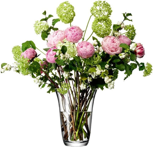 Clear Glass Flower Vase 23cm Open Bouquet Modern Table Centrepiece Décor
