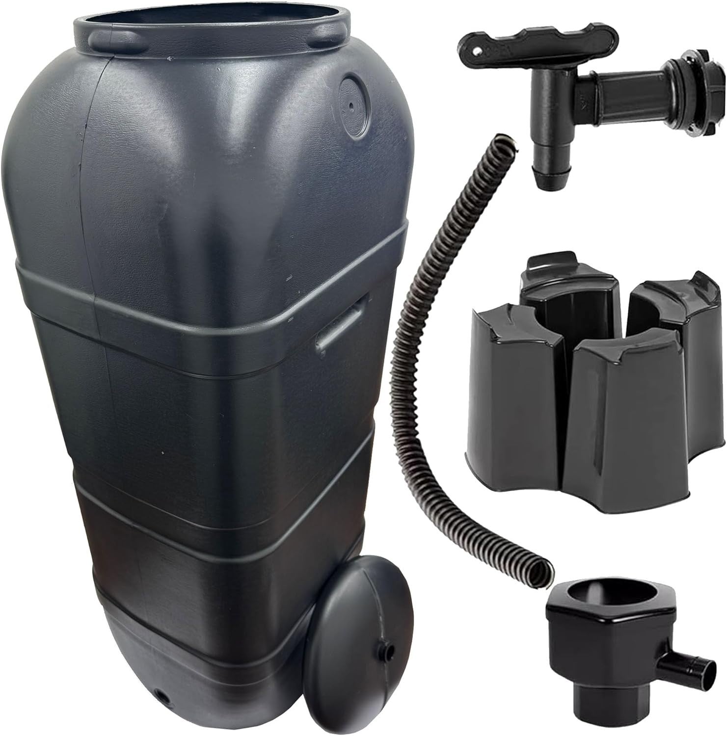 100L Super Slim Garden Water Butt Kit with Stand, Tap & Diverter