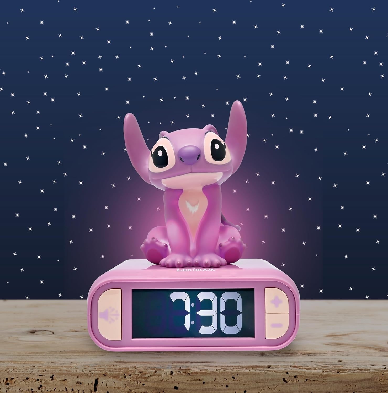 Kids Angel Character Alarm Clock Night Light Snooze Easy Read Bedside