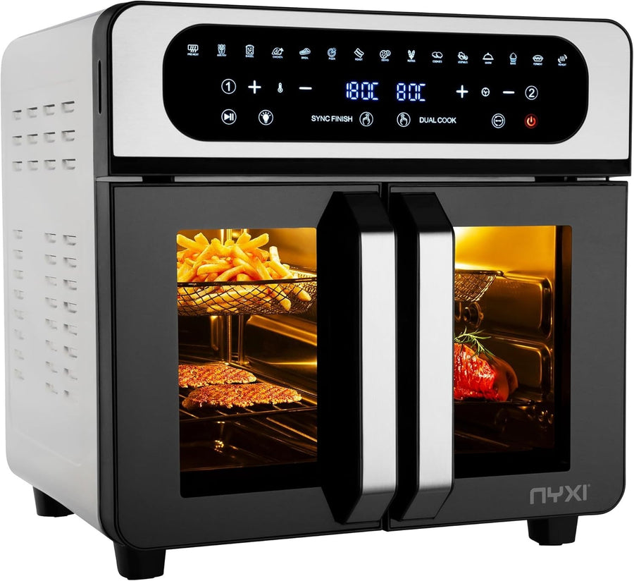 20L Air Fryer Oven French Doors 2200W 13 Modes Touchscreen 12 Accessories