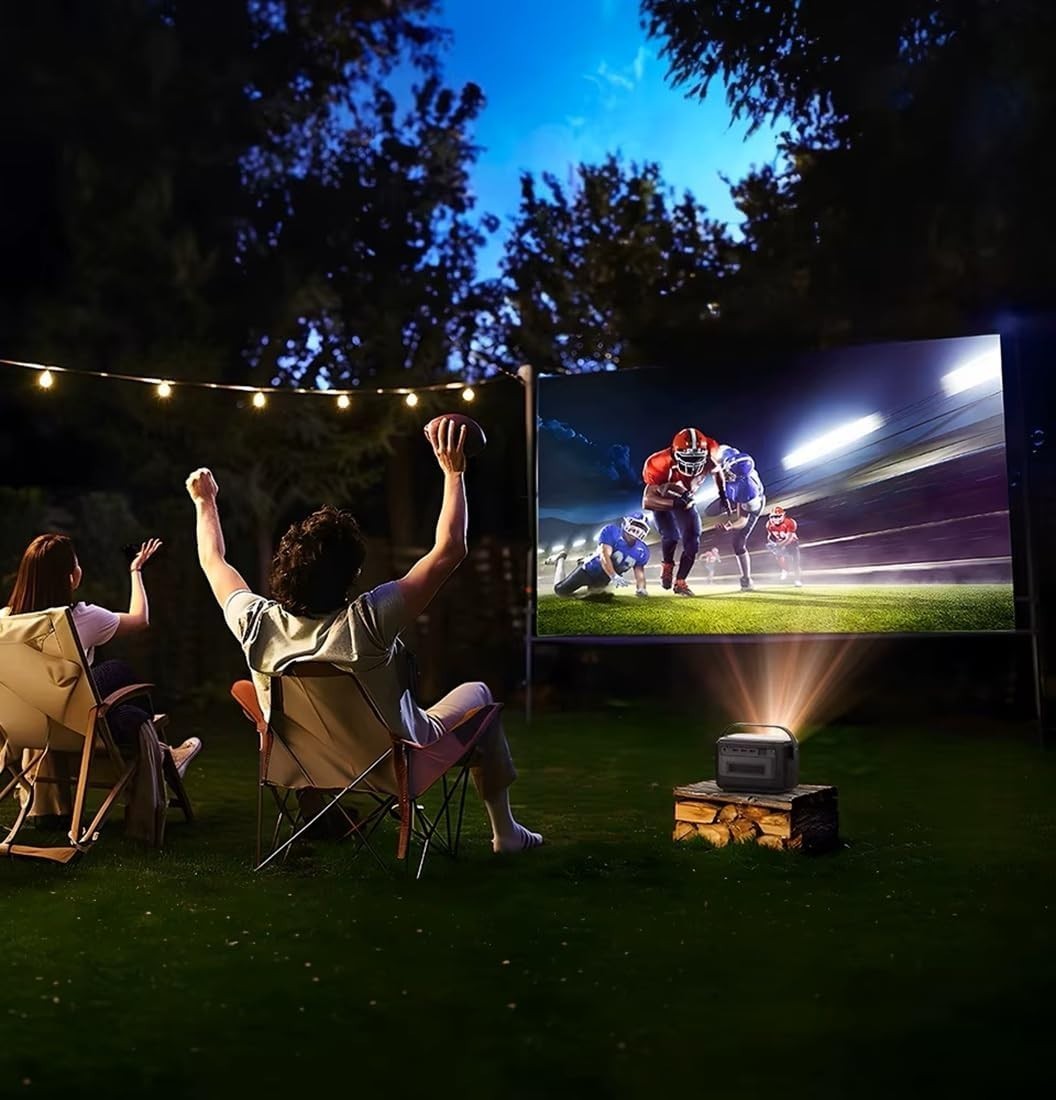 Portable 4K Smart Projector Android 11 WiFi Bluetooth Battery 3D
