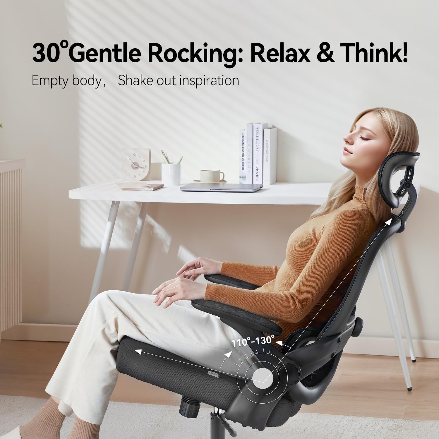Oversized Ergonomic Office Chair Tall People Adjustable Mesh Lumbar Flip-Up Arms
