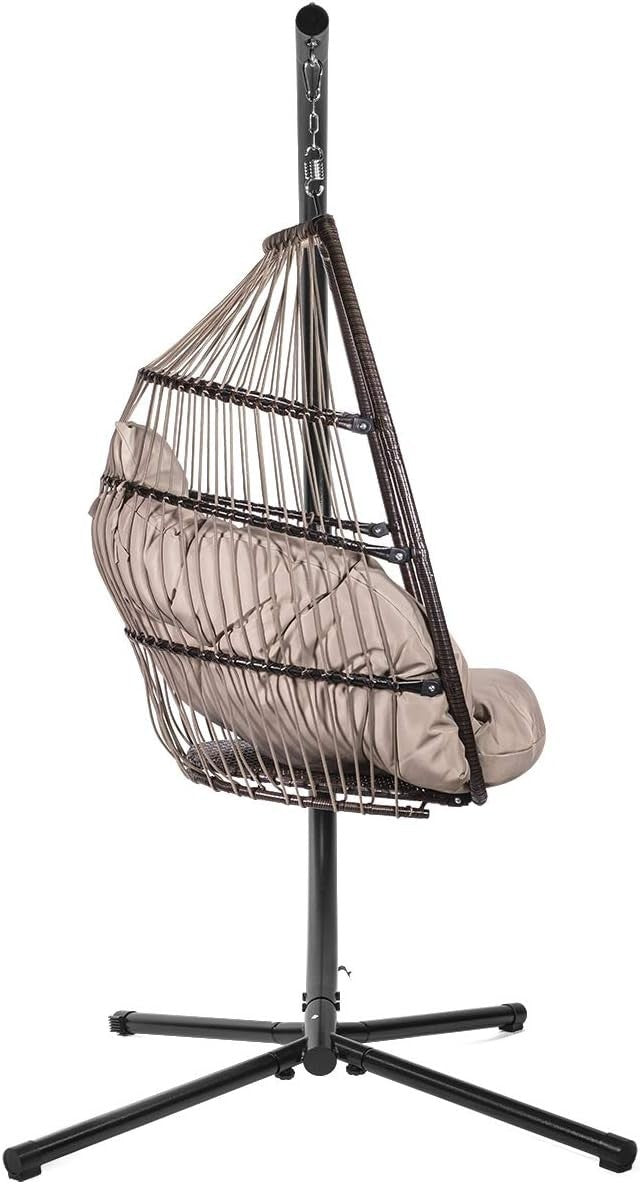 Luxury Egg Swing Chair with Cushion for Indoor Outdoor Patio Garden Relax