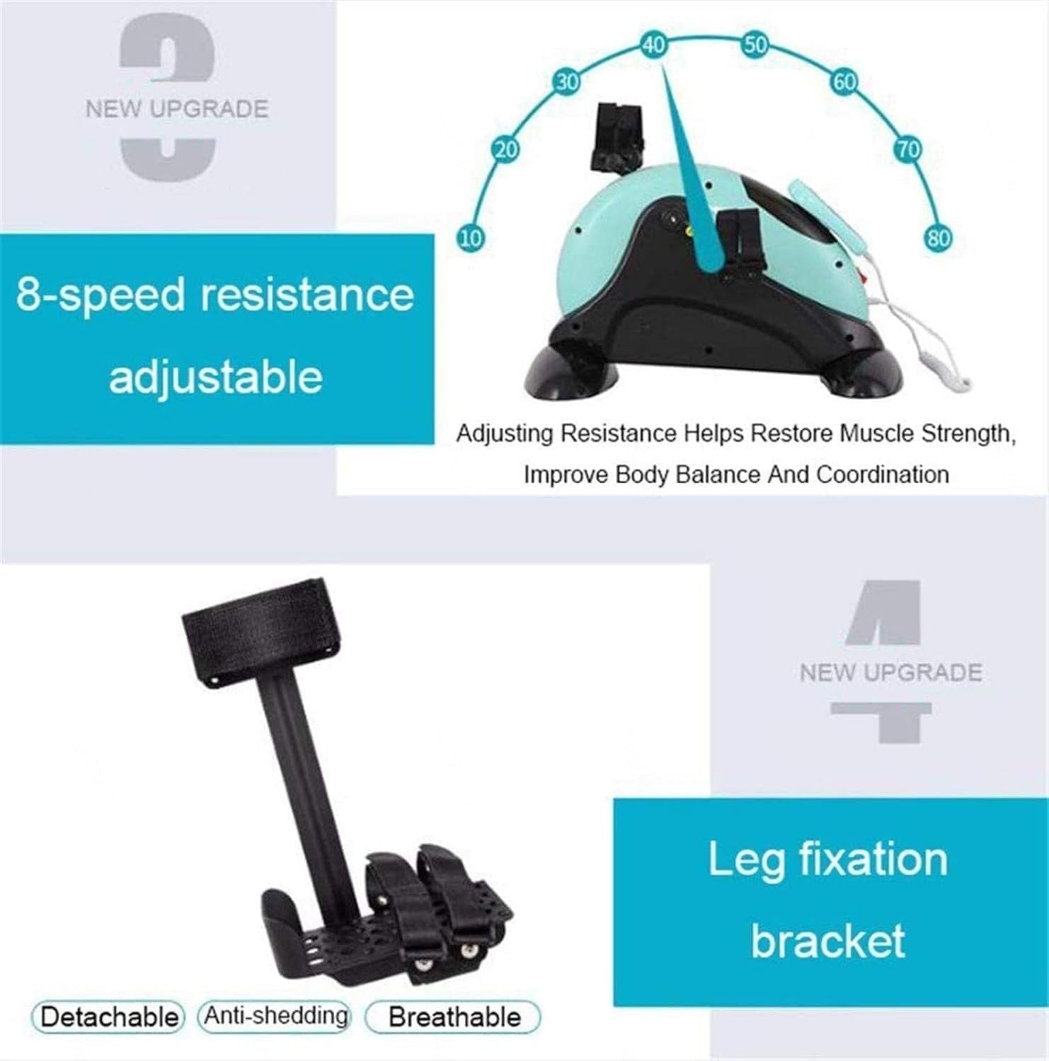 Electric Motorized Pedal Exerciser Rehab Arm Leg Trainer Quiet