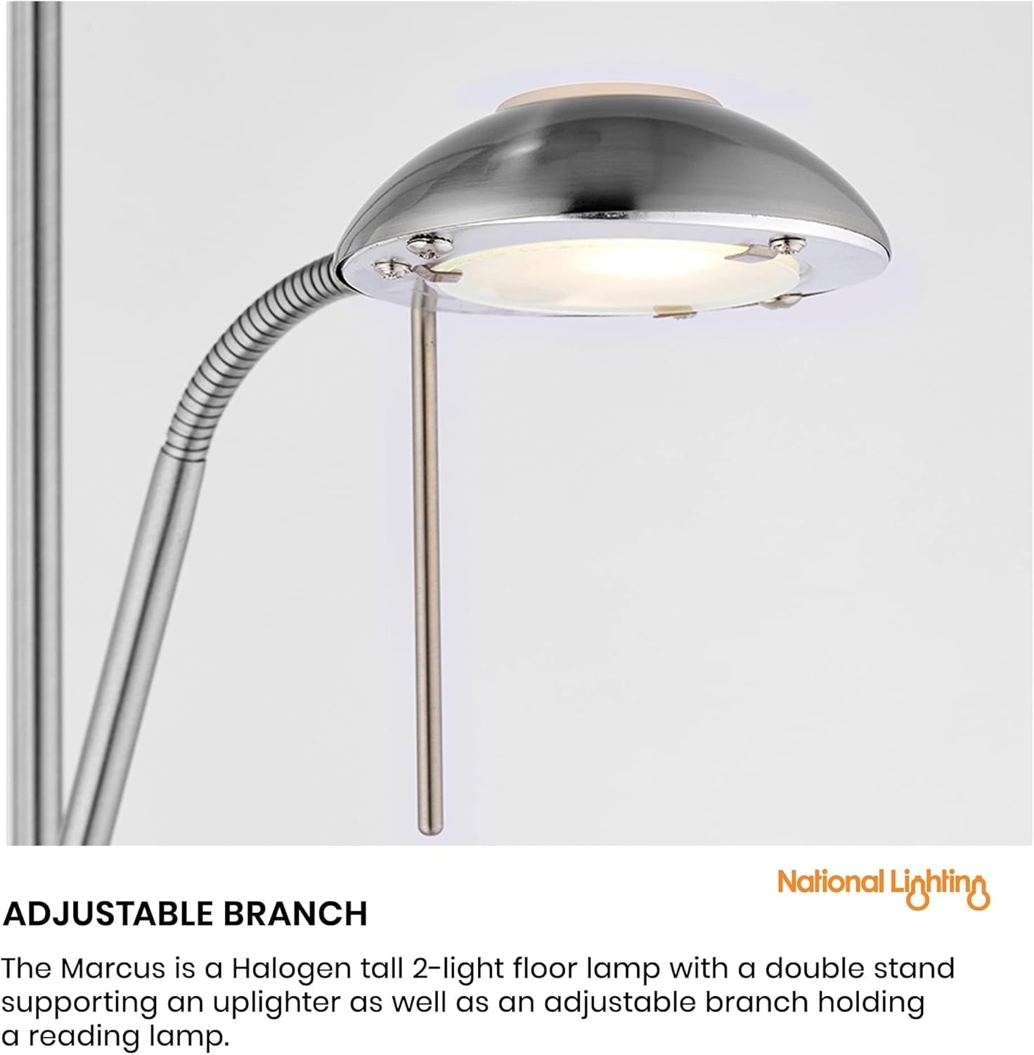 Mother & Child Uplighter Floor Lamp Reading Light Satin Chrome Dimmable