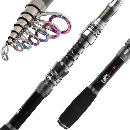 Telescopic Fishing Rod & Spinning Reel Combo Travel Kit Saltwater Freshwater