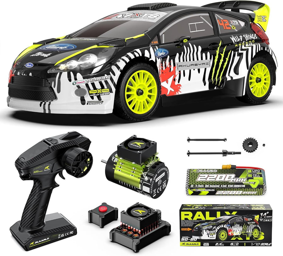 1:10 Brushless RC Rally Car 4WD – 50mph Gyro Control Off-Road Truck