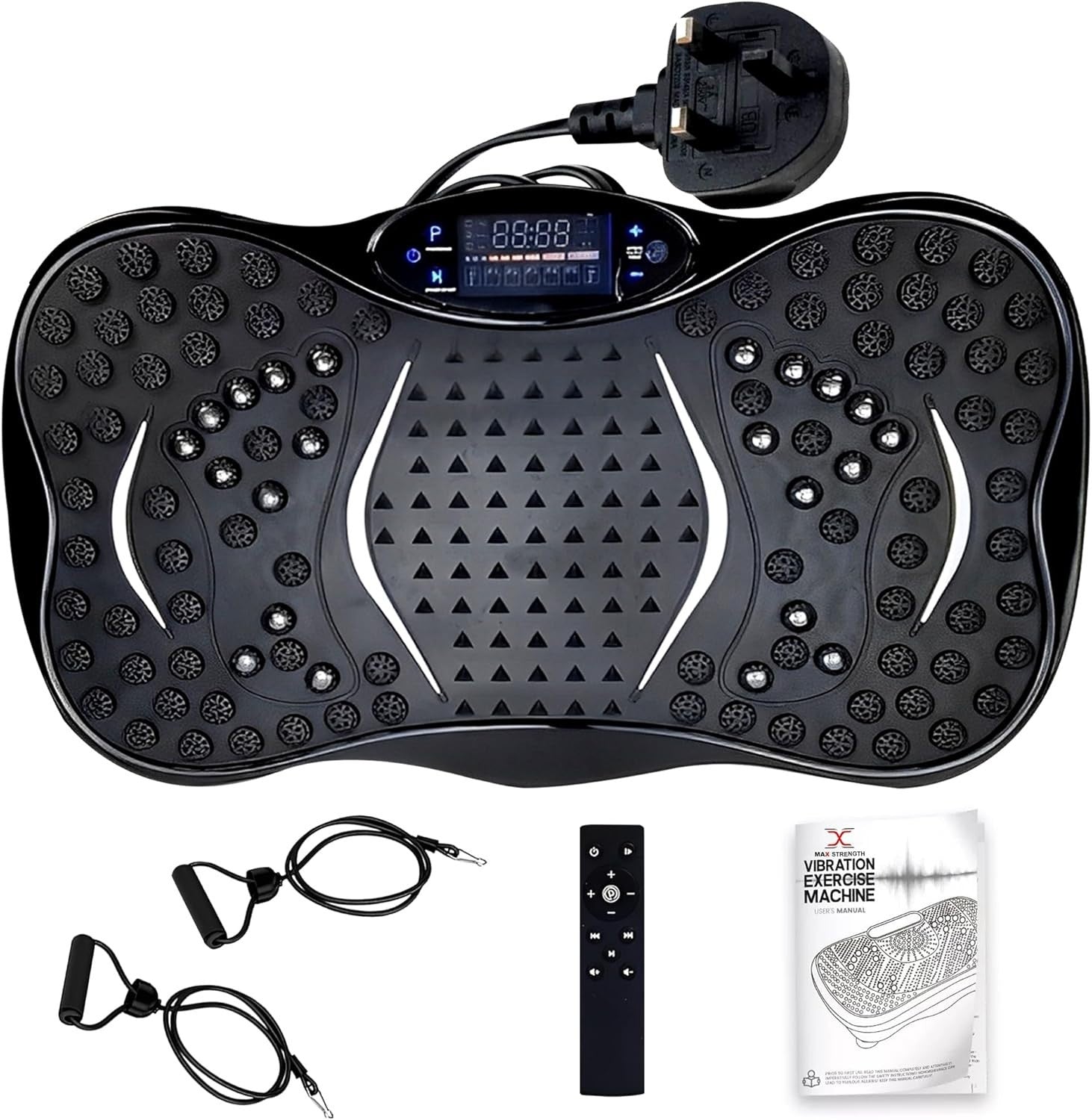 Black Vibration Plate Exercise Machine Full Body Workout 99 Levels