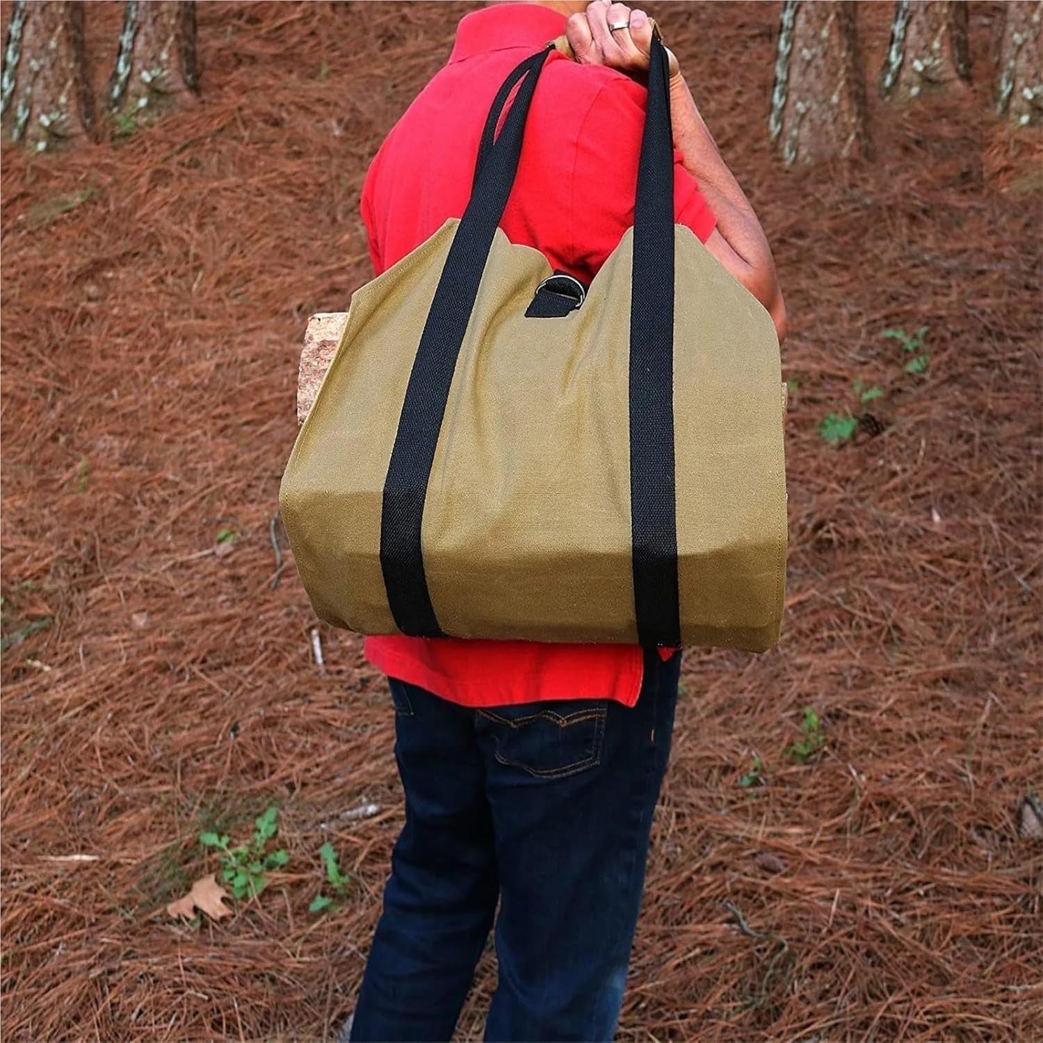 Extra Large Firewood Carrier Bag – Heavy Duty Waterproof Log Tote 600D