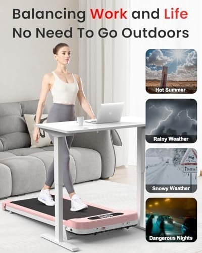 7% Incline Walking Pad Treadmill Compact Home Office LED Remote Control