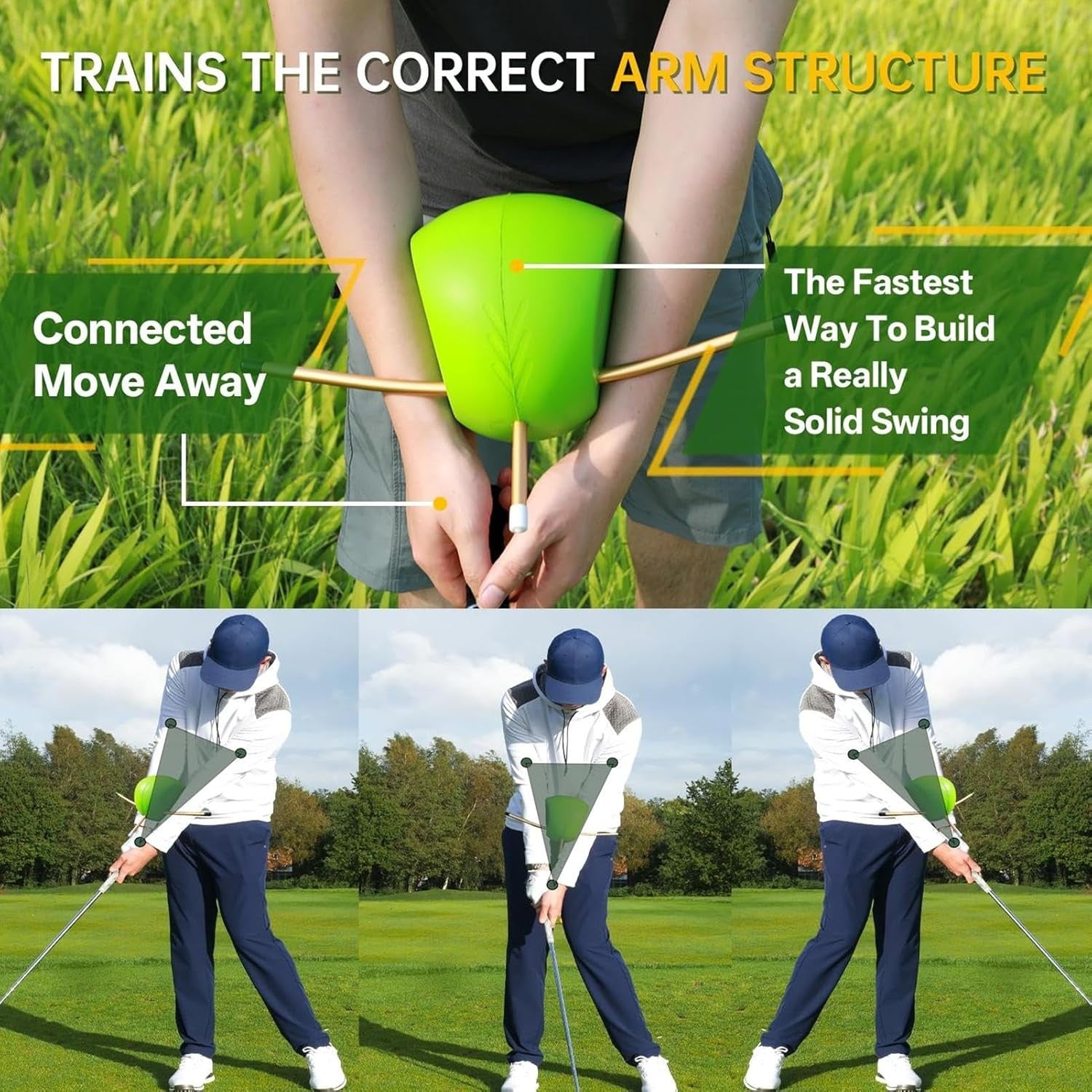 Golf Swing Trainer Arm Connector Ball Hand Position Aid