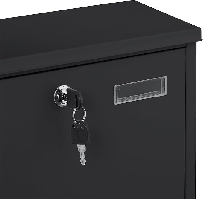 Wall Mounted Lockable Mailbox w/ Newspaper Holder – Weatherproof Iron Postbox