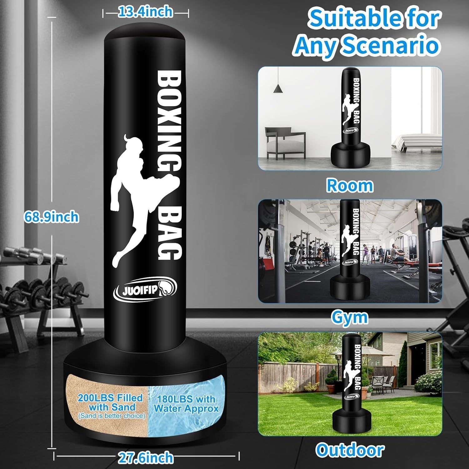 Inflatable Standing Boxing Punch Bag 69" Adult Kickboxing MMA