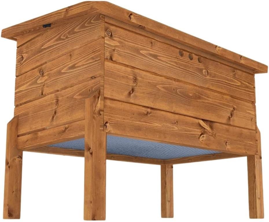 Self-Heating Outdoor Cat Kennel | Pine Wood, Ventilated, Ready to Use