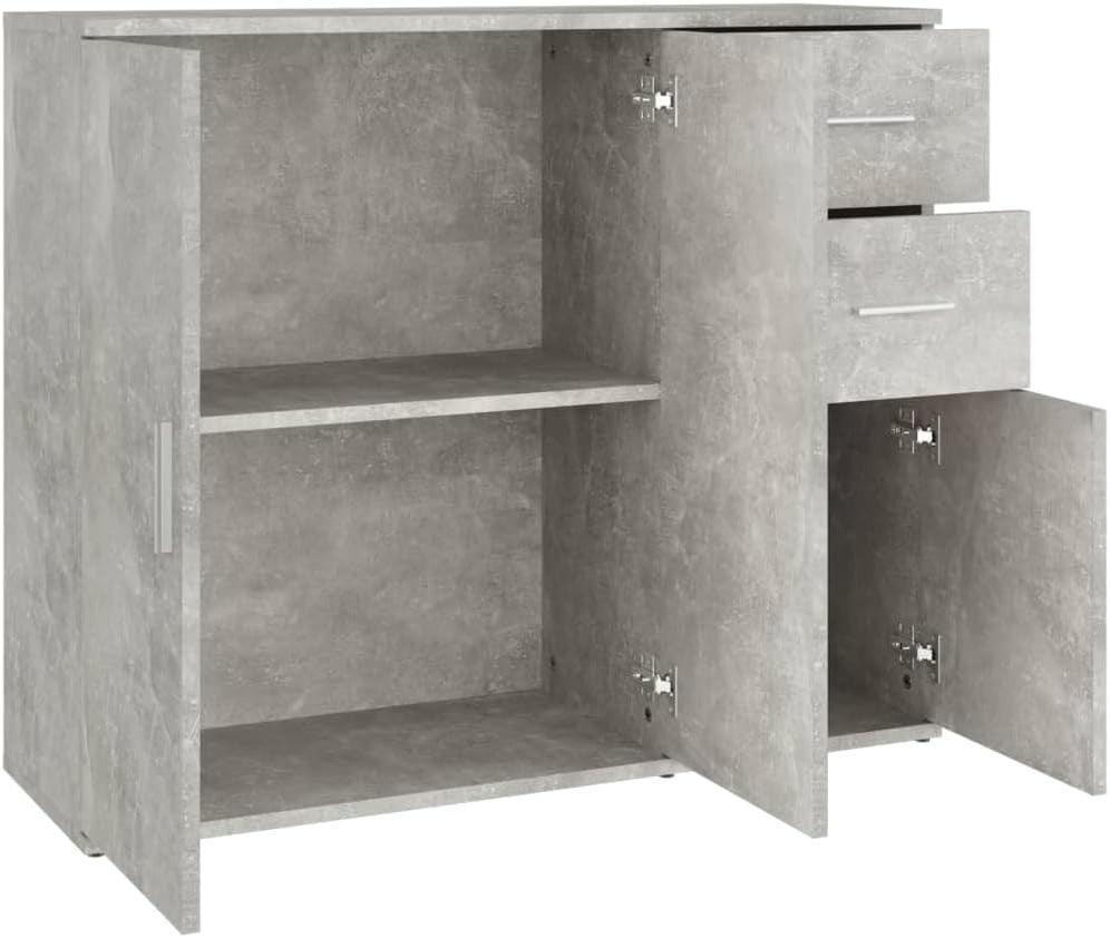 Modern Sideboard Cabinet Grey Storage Cupboard Drawers Unit for Living Room