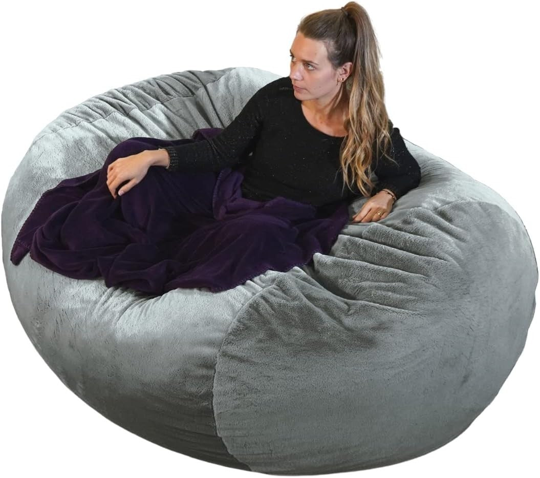 Grey Giant Memory Foam Bean Bag Chair for Adults Kids Lounge Sofa Bed