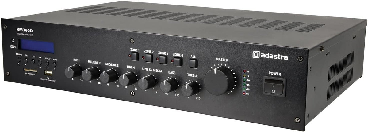 360W 100V Mixer Amplifier DAB+ Bluetooth USB SD PA System