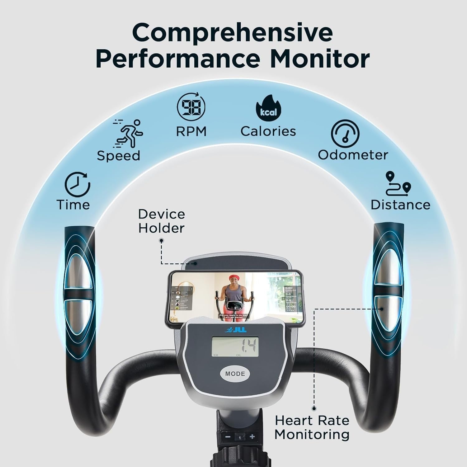 Recumbent Exercise Bike Magnetic Bluetooth LCD Quiet Adjustable Seat Home Gym
