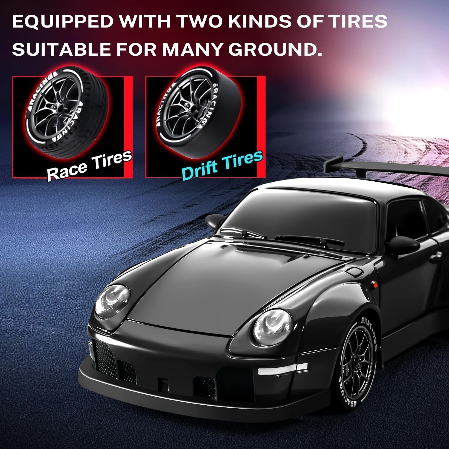 1:24 RC Drift Car 20KM/H – 4WD High-Speed Remote Control Toy with Lights