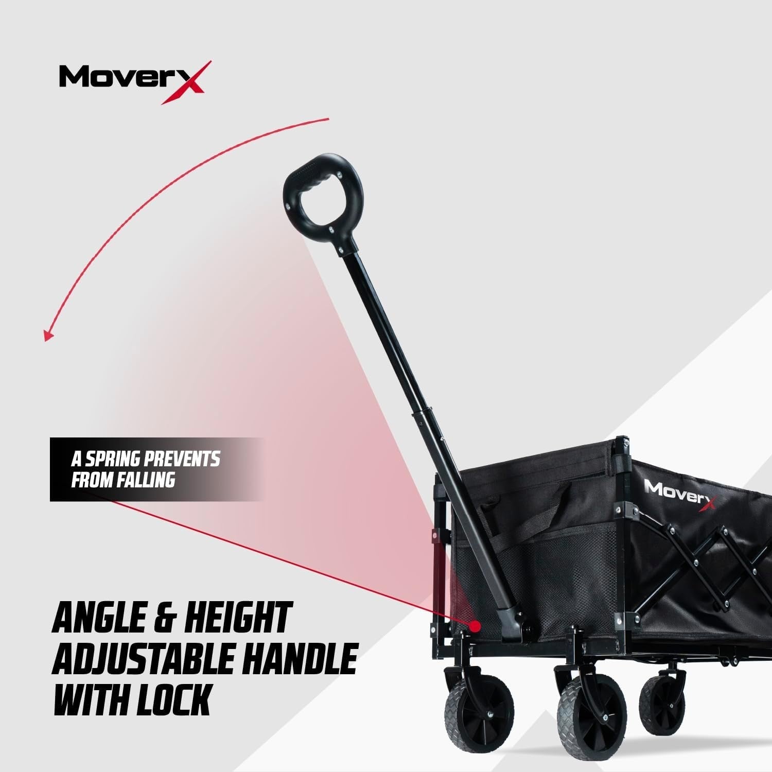Black 70L Folding Camping Wagon Lightweight Festival Trolley Adjustable Handle
