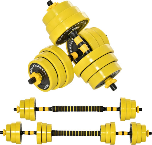 Adjustable Dumbbell Barbell Set 20kg 3-in-1 Home Gym Weight Training