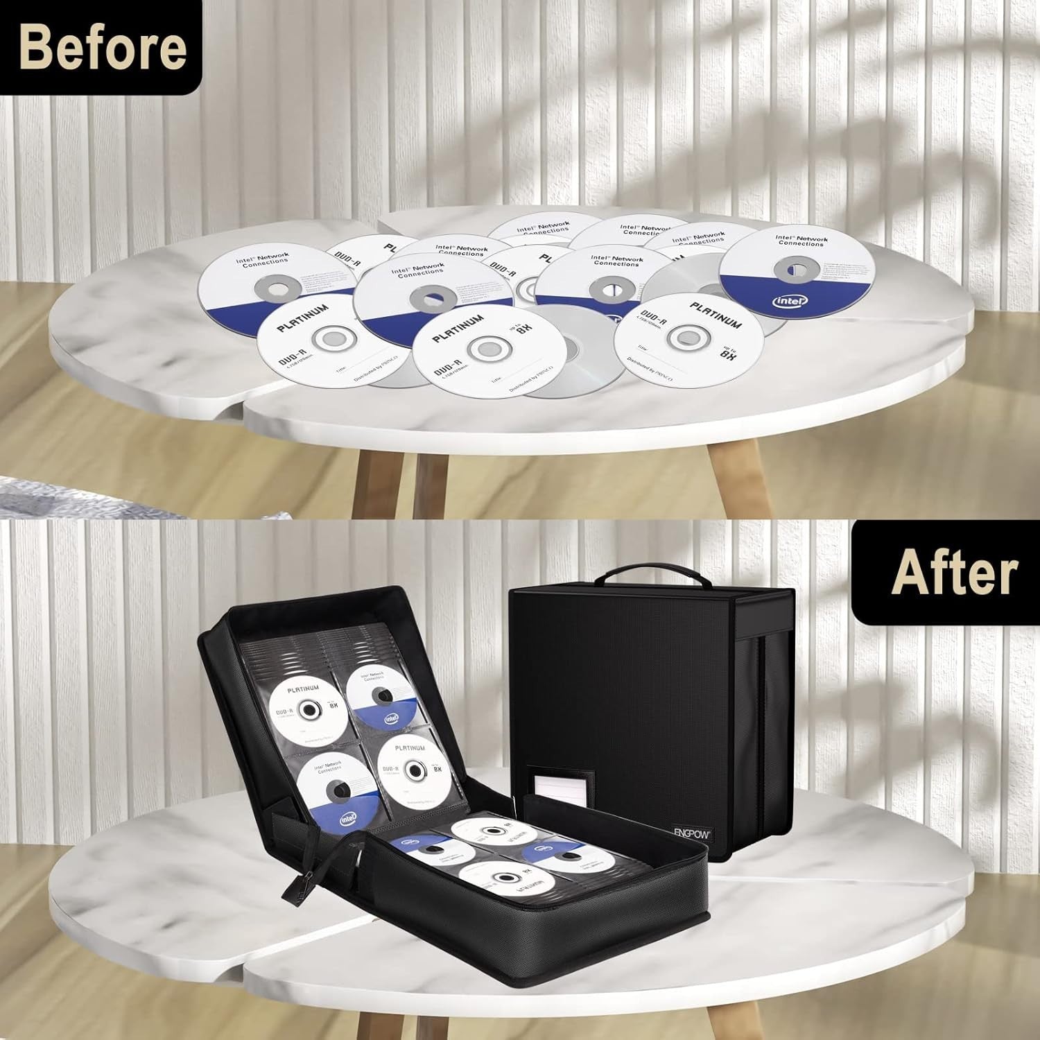 400 CD DVD Storage Wallet Fireproof Waterproof Disc Organizer Case