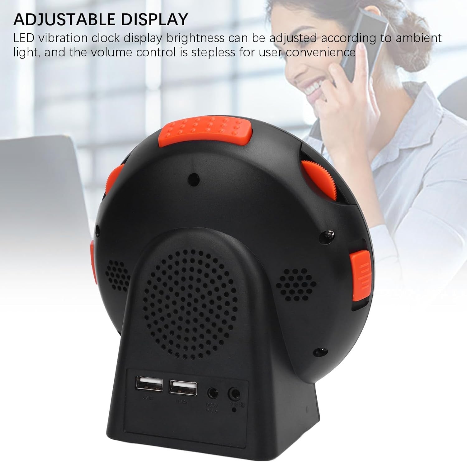 Loud Vibrating Alarm Clock Bed Shaker Red LED Display Heavy Sleepers
