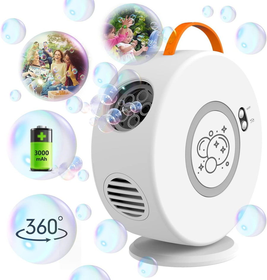 Rechargeable Bubble Machine 360 Rotation 500ml Portable
