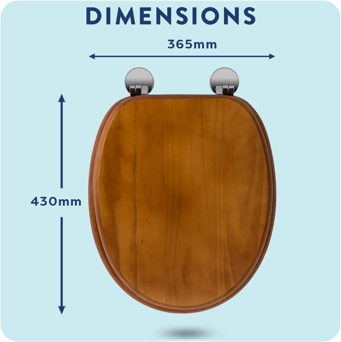 Davos Flexi-Fix Wooden Toilet Seat Antique Pine Adjustable Hinges Antibacterial